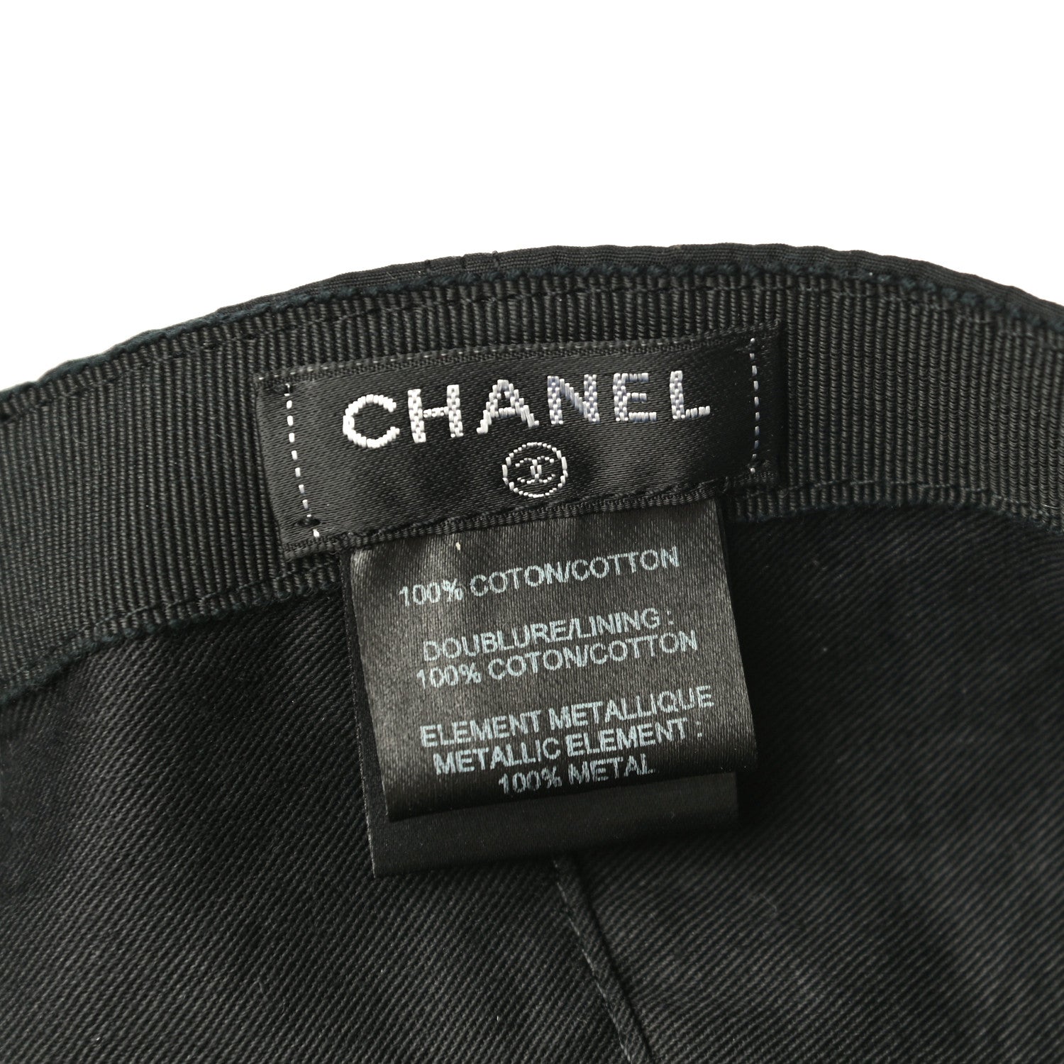 Chanel Cotton CC Cap Hat Black 7 of 8
