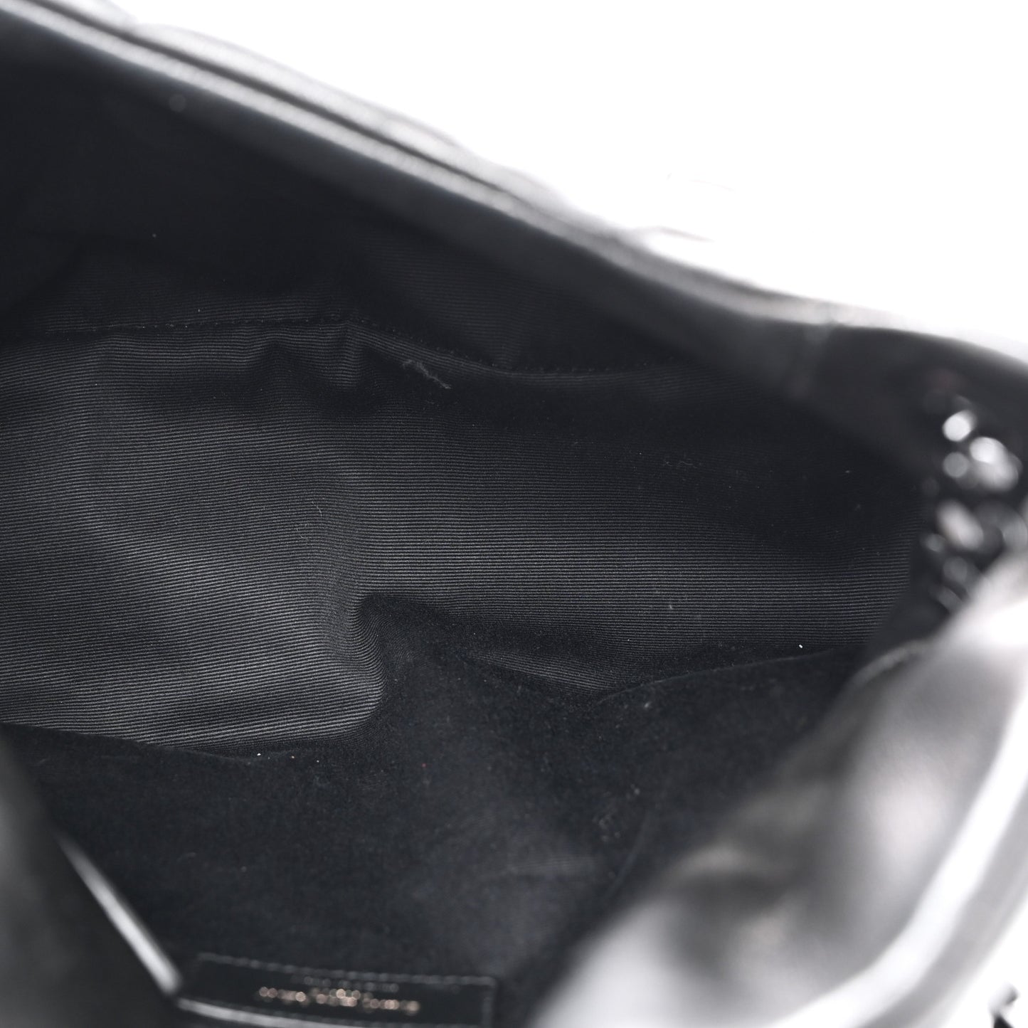 Lambskin Quilted Monogram Monochrome Small Loulou Puffer Chain Satchel Black