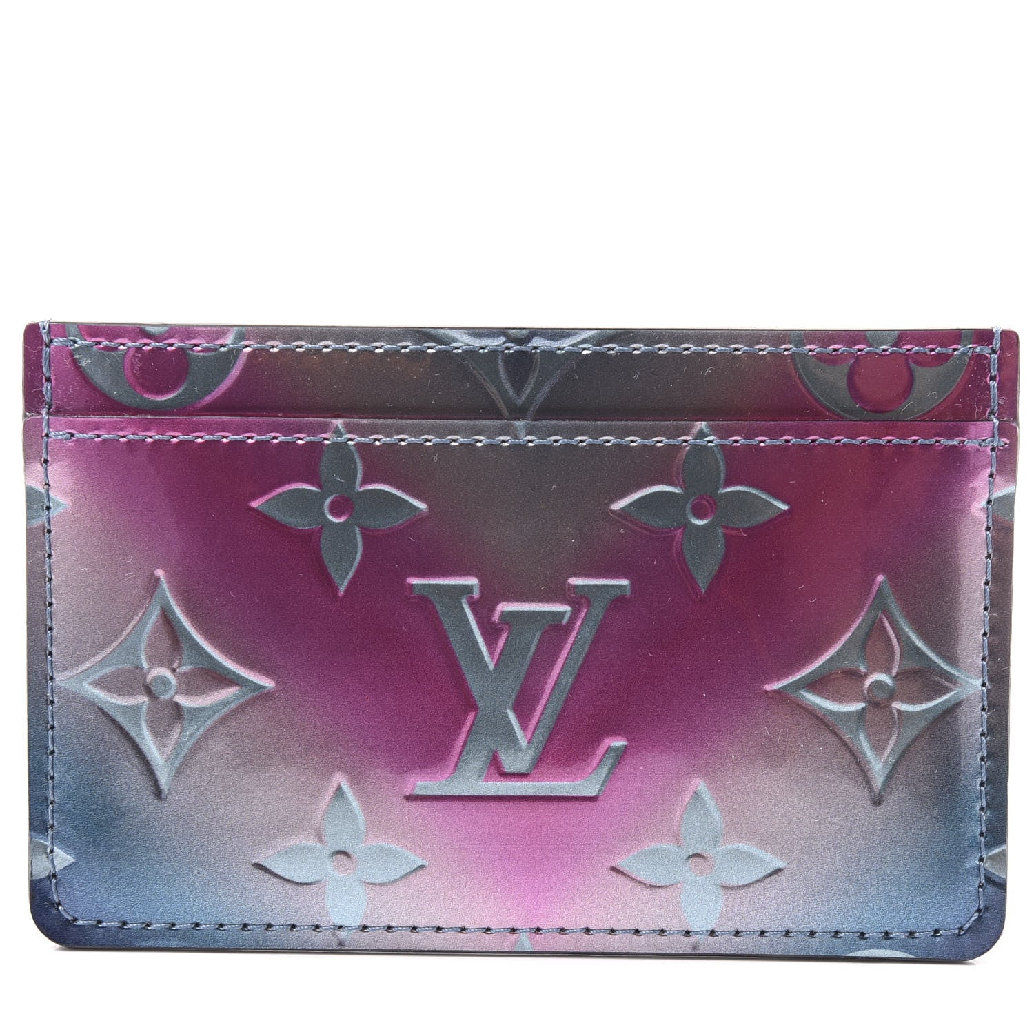 Louis Vuitton Metallic Vernis Card Holder Blue Pink 8 of 9