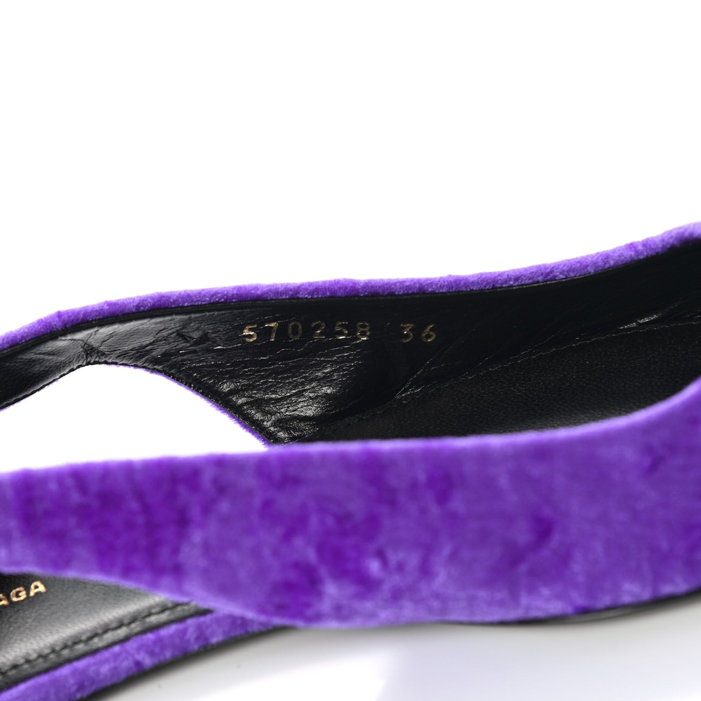 Crushed Velvet Crystal BB Knife Pointy Toe Slingback Flats 36 Purple
