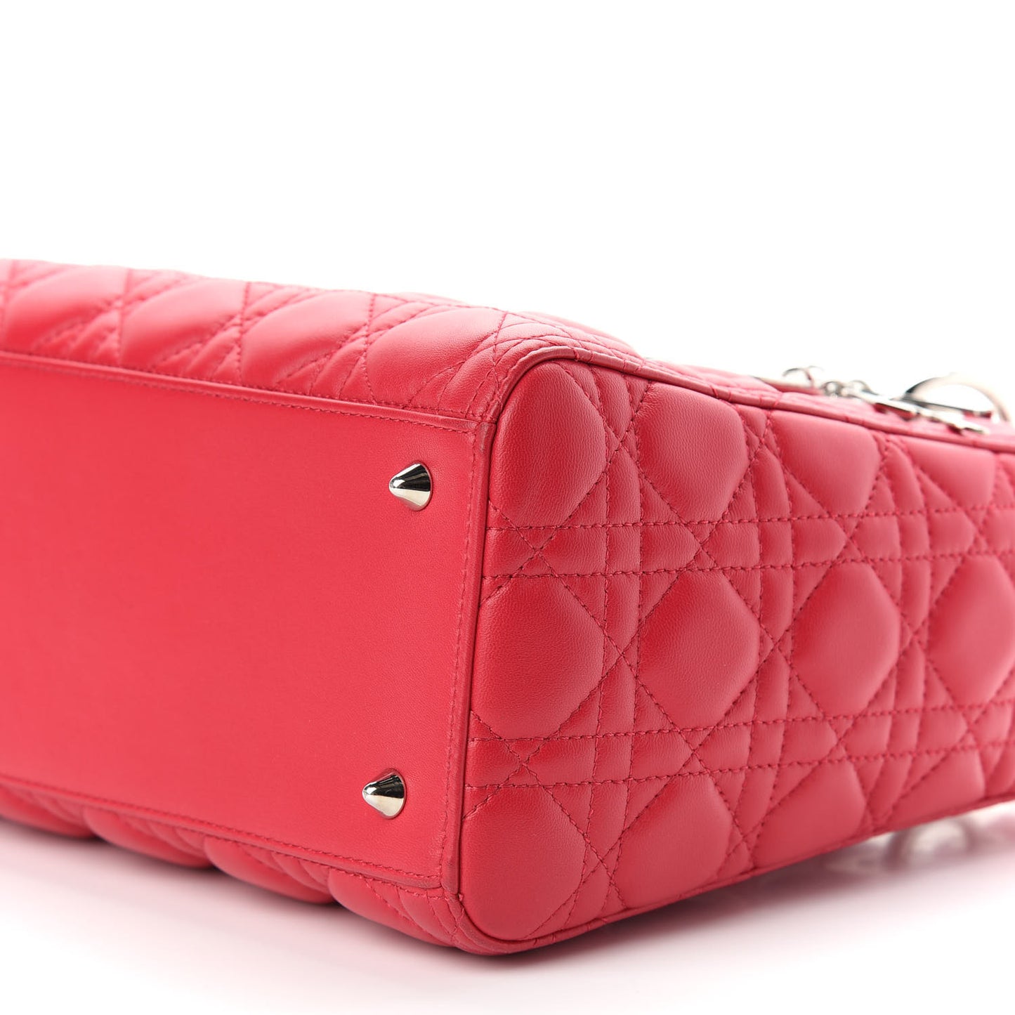 Lambskin Cannage Medium Lady Dior Red