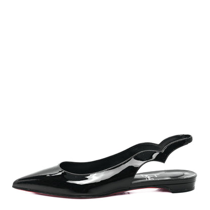 Christian Louboutin Patent Hot Chickita Slingback Flats 37.5 Black 1 of 9