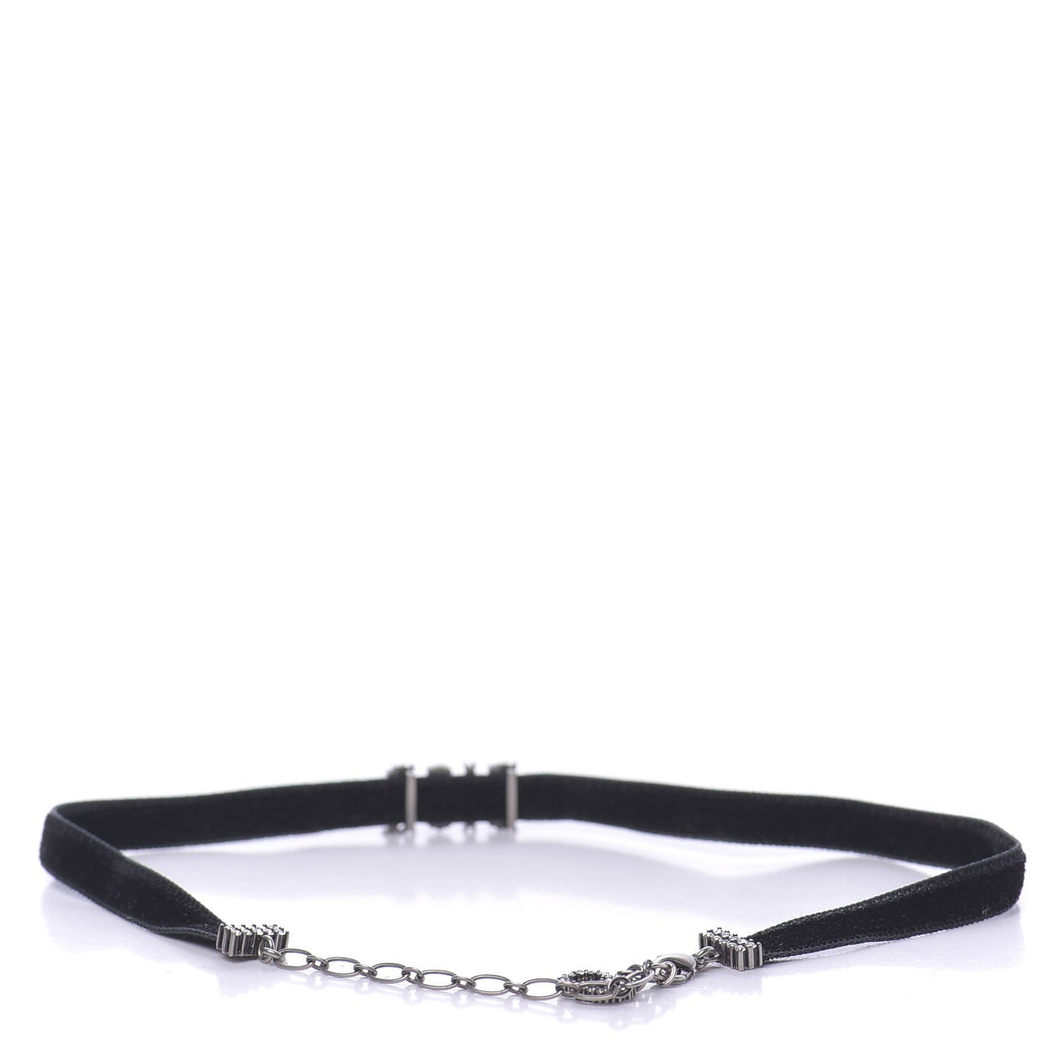 Christian Dior Velvet Crystal DIOR Choker Necklace Black 3 of 4