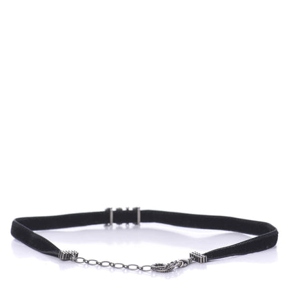 Christian Dior Velvet Crystal DIOR Choker Necklace Black 3 of 4