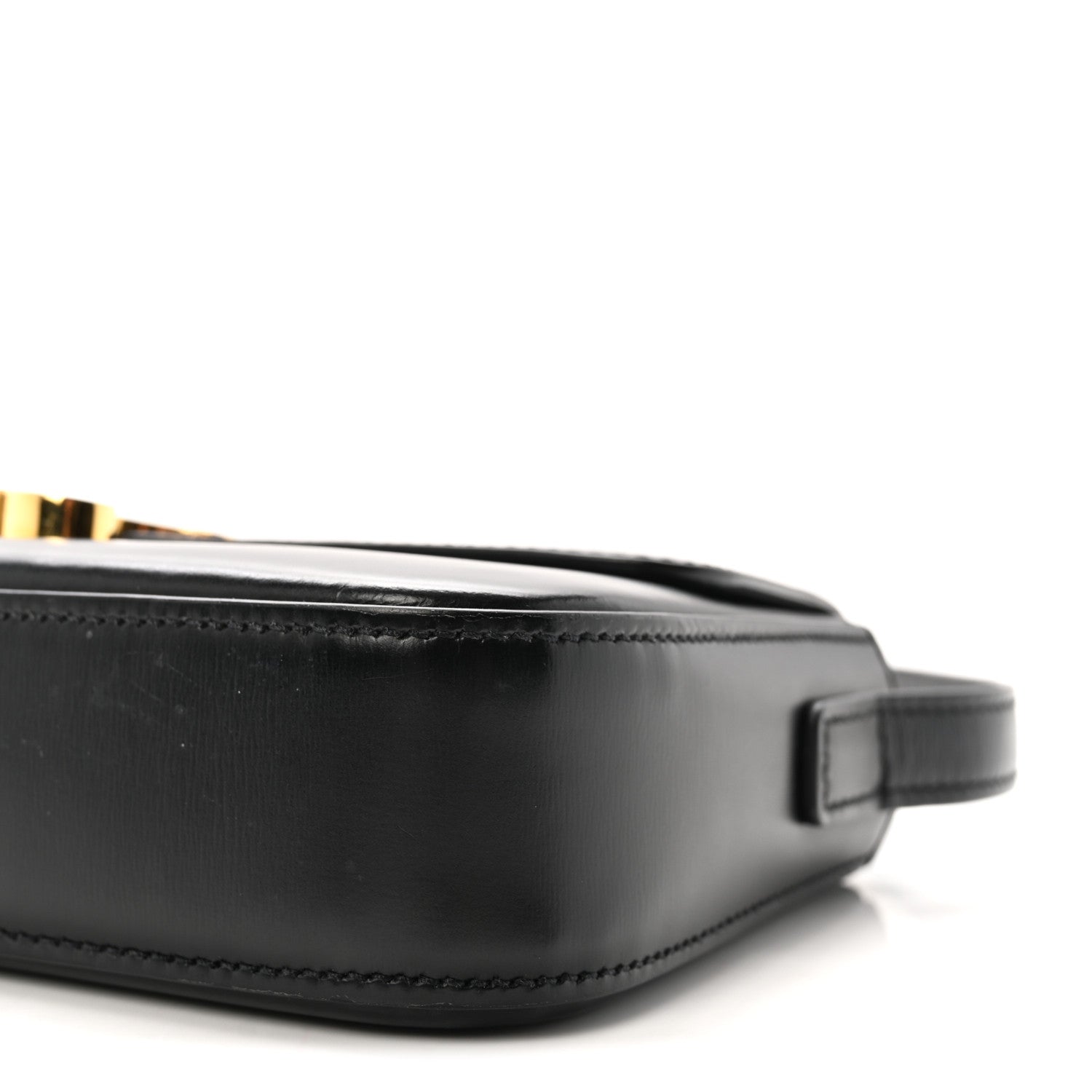 Celine Shiny Calfskin Triomphe Shoulder Bag Black 10 of 10