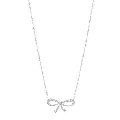 Graff 18K White Gold Diamond Tilda's Bow Mini Pendant Necklace 1 of 4