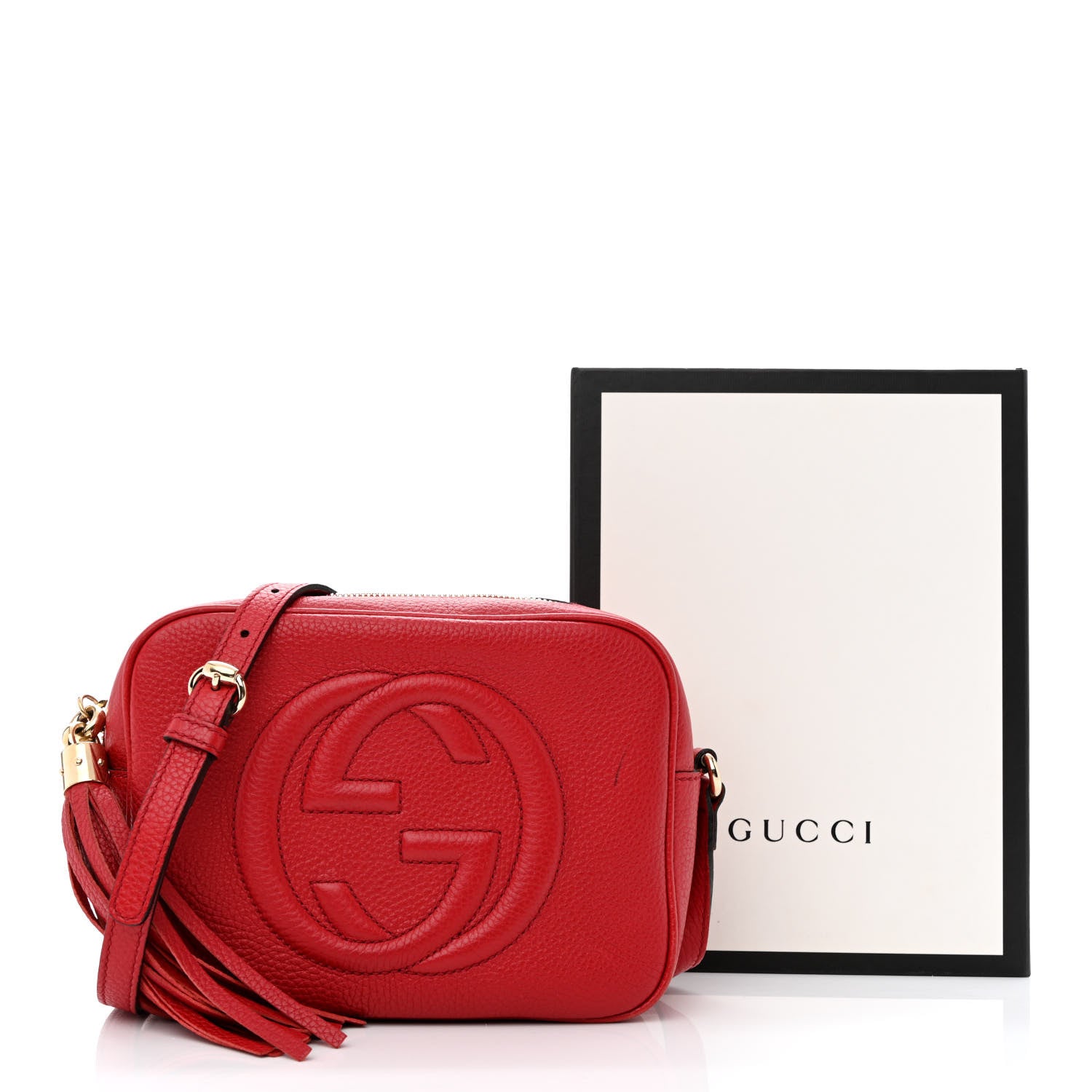 Gucci Pebbled Calfskin Small Soho Disco Bag Tabasco Red 15 of 15
