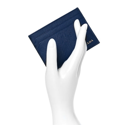 Prada Saffiano Card Holder Bleuette 2 of 11