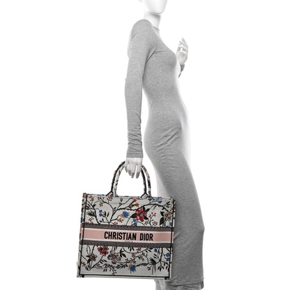 Christian Dior Canvas Embroidered Large Rosa Mutabilis Book Tote White Multicolor 2 of 11