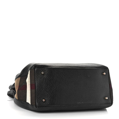 Burberry Grainy Calfskin House Check Medium Maidstone Black 4 of 9