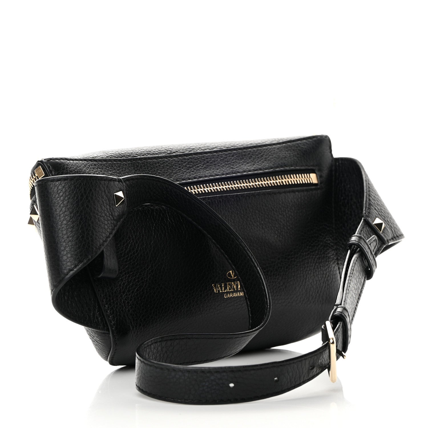 Valentino Garavani Grainy Calfskin Rockstud Belt Bag Black 3 of 9
