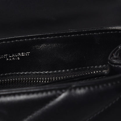 Saint Laurent Calfskin Y Quilted Monogram Toy Loulou Crossbody Bag Black 10 of 12