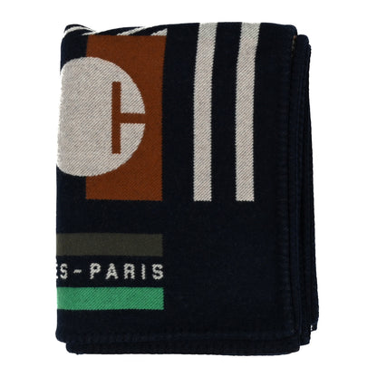 Hermes Wool Cashmere Avalon Enigmatic Blanket Navy 1 of 5