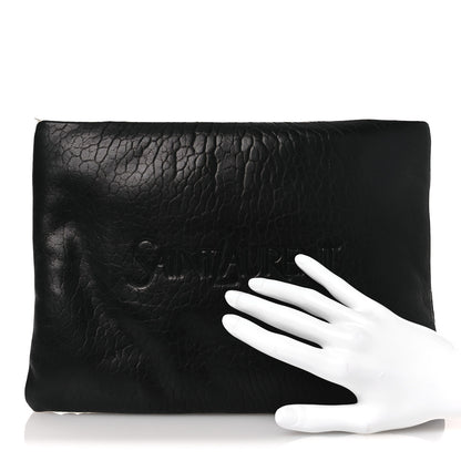 Saint Laurent Calfskin Large Puffy Pouch Black 2 of 11