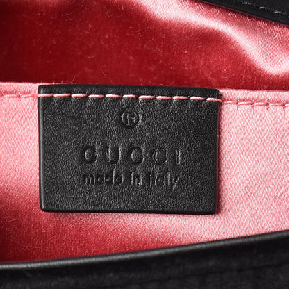 Gucci Velvet Matelasse Mini GG Marmont Shoulder Bag Black 6 of 10