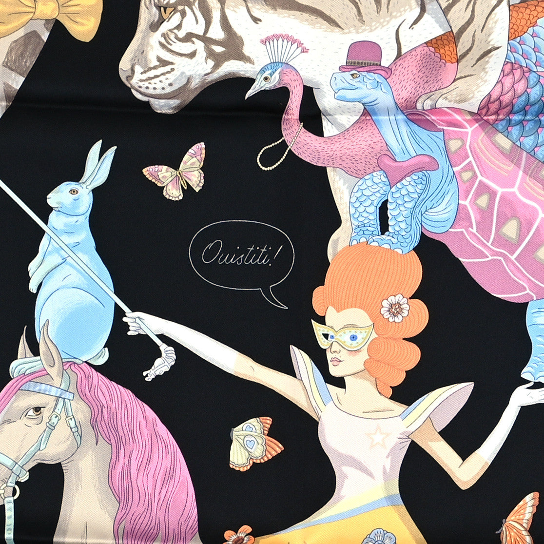 Silk Story Scarf 90 Marron Black Jaune Multicolor