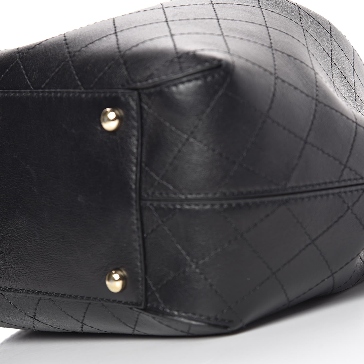 Chanel Calfskin Stitched Drawstring Bag Black 11 of 12