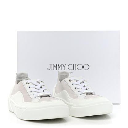 Jimmy Choo Suede Calfskin VBC Lace Up Sneakers 37 White Natural 10 of 10