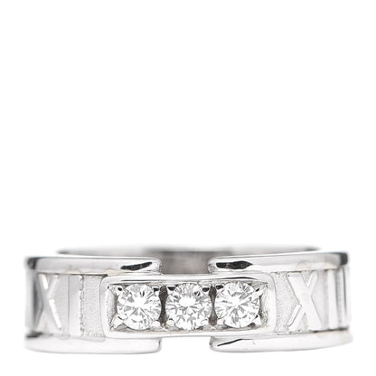 Tiffany 18K White Gold Diamond Atlas Ring 47 4 1 of 7