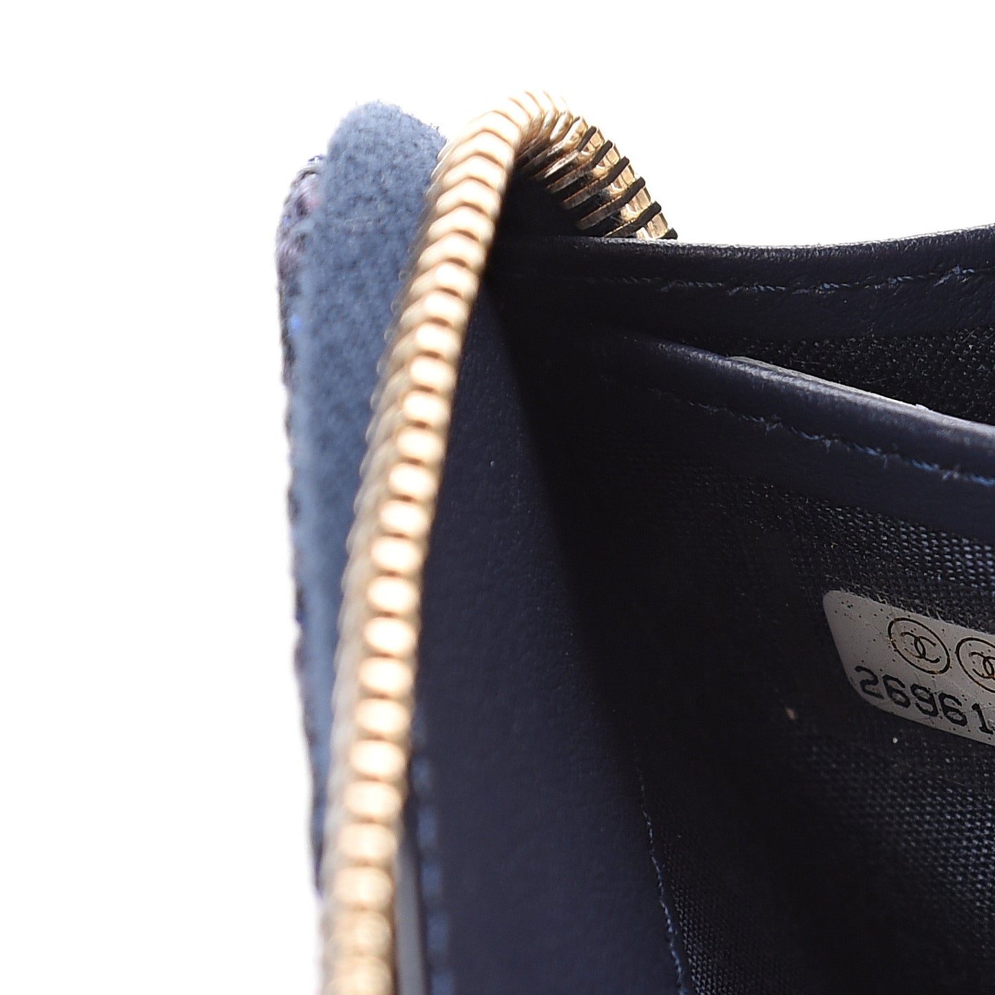 Canvas Deauville Large Zip Around Wallet Dark Blue