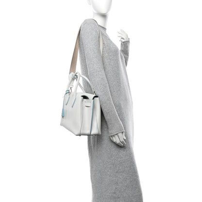 MCM Grained Calfskin Medium Milla Tote White Flake 2 of 12