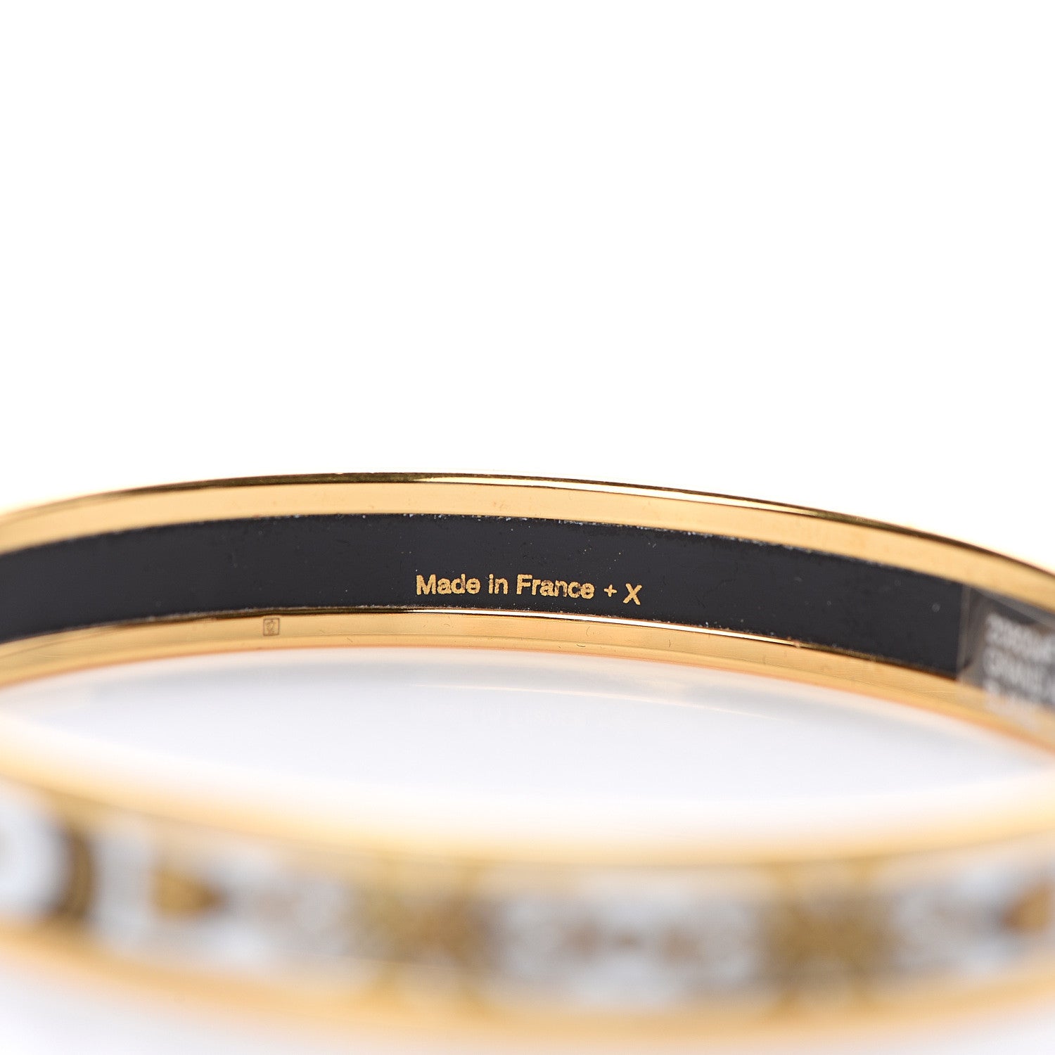 Hermes Enamel Printed Grand Apparat Narrow Bracelet 70 White 4 of 5