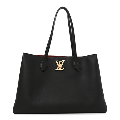 Louis Vuitton Grained Calfskin Lockme Shopper Black 1 of 8