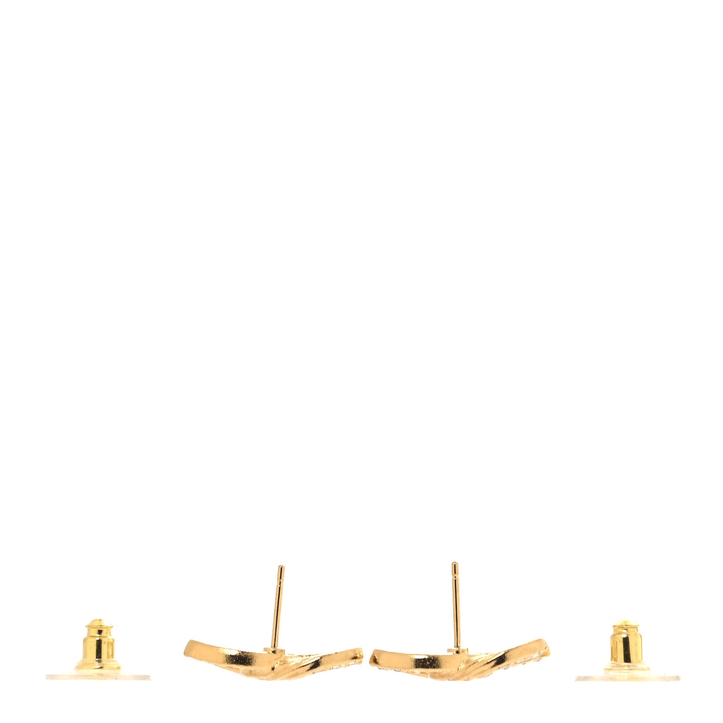 Crystal Large CC Earrings Gold