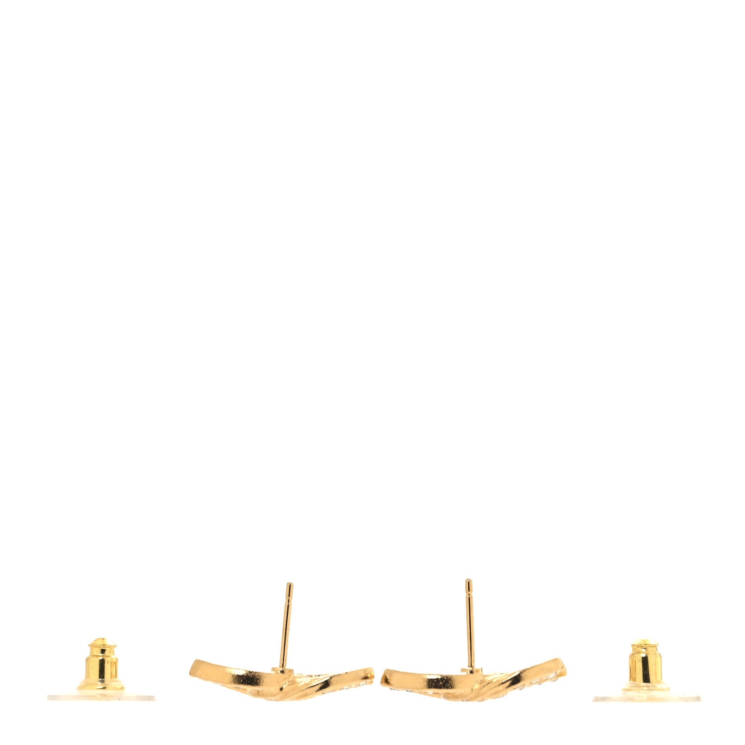 Chanel Crystal Large CC Earrings Gold 3 of 5