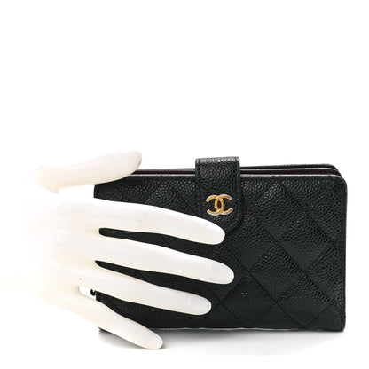 Chanel Caviar Quilted CC French Wallet Black 2 of 14