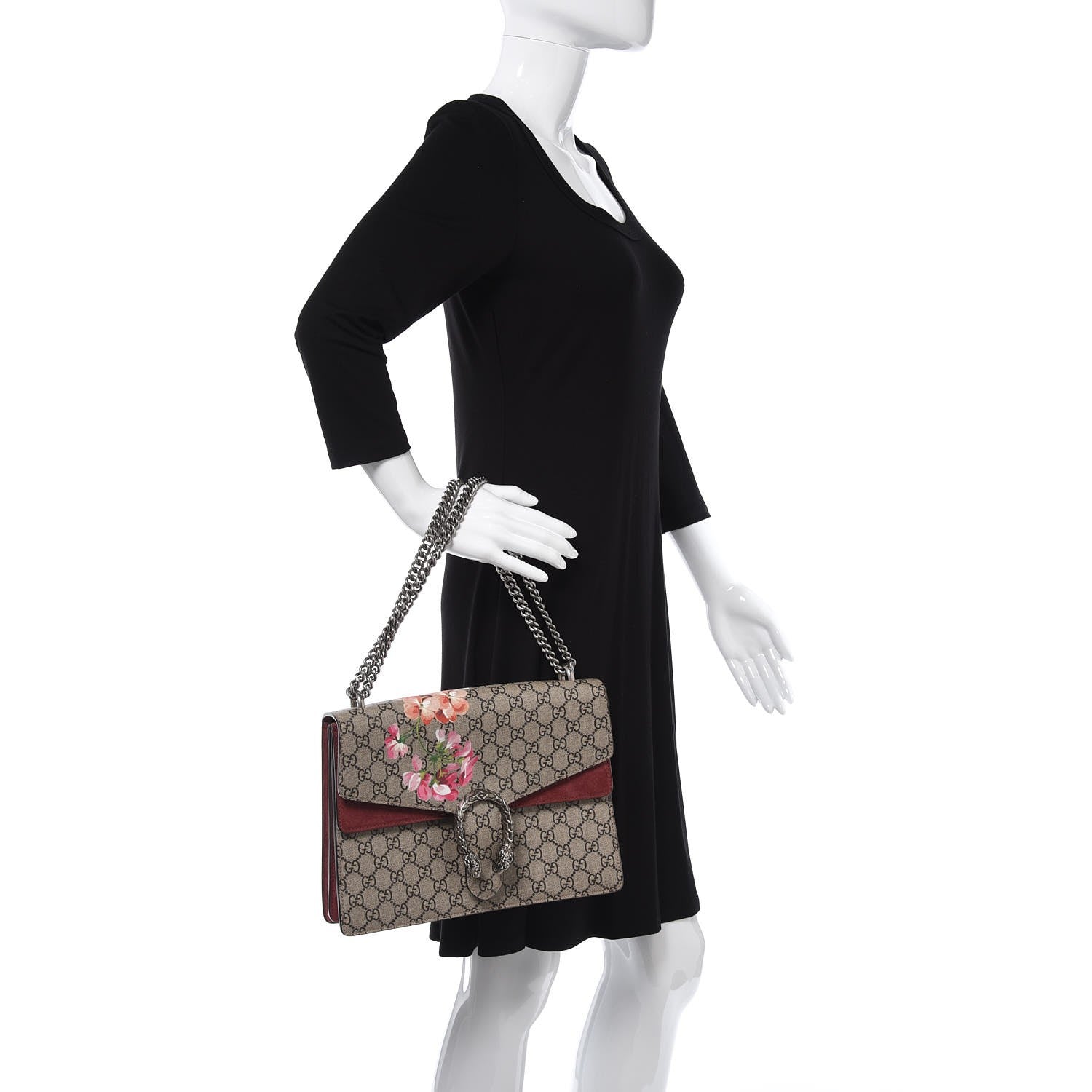 Gucci GG Supreme Monogram Blooms Medium Dionysus Shoulder Bag Beige Multicolor Dry Rose 2 of 10