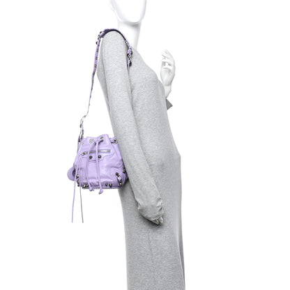 Balenciaga Agneau Arena Le Cagole Bucket Bag XS Lilac 2 of 11