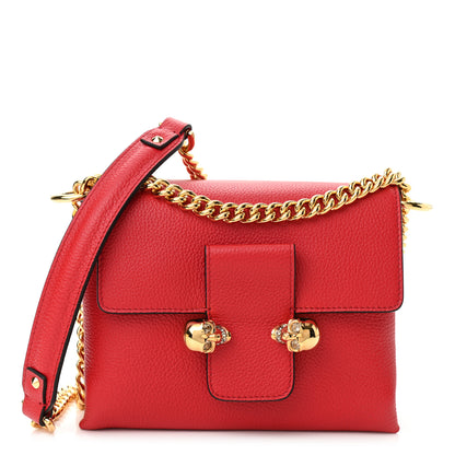Alexander McQueen Calfskin Small Twin Skull Chain Crossbody Red 1 of 9