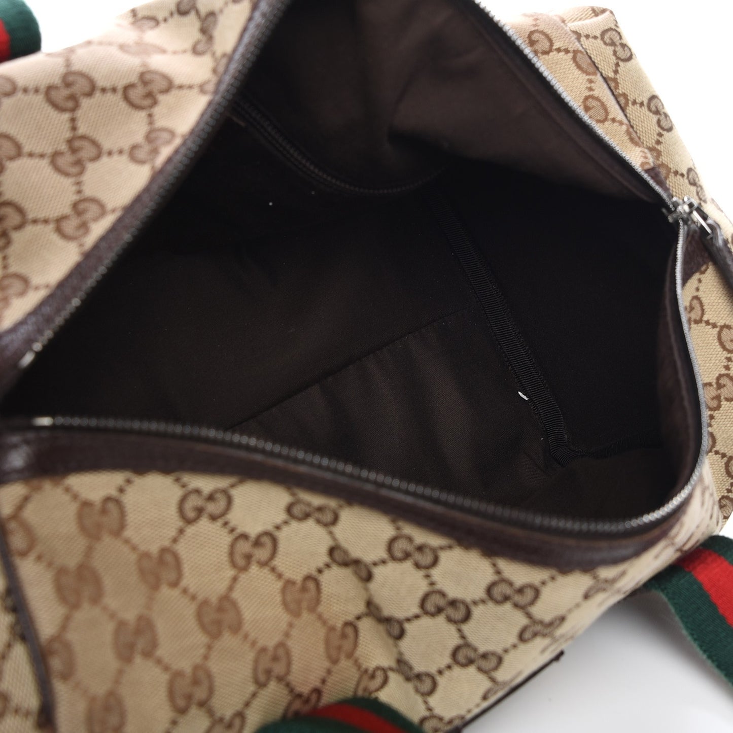 GG Monogram Web Small Carry On Duffle Beige Brown