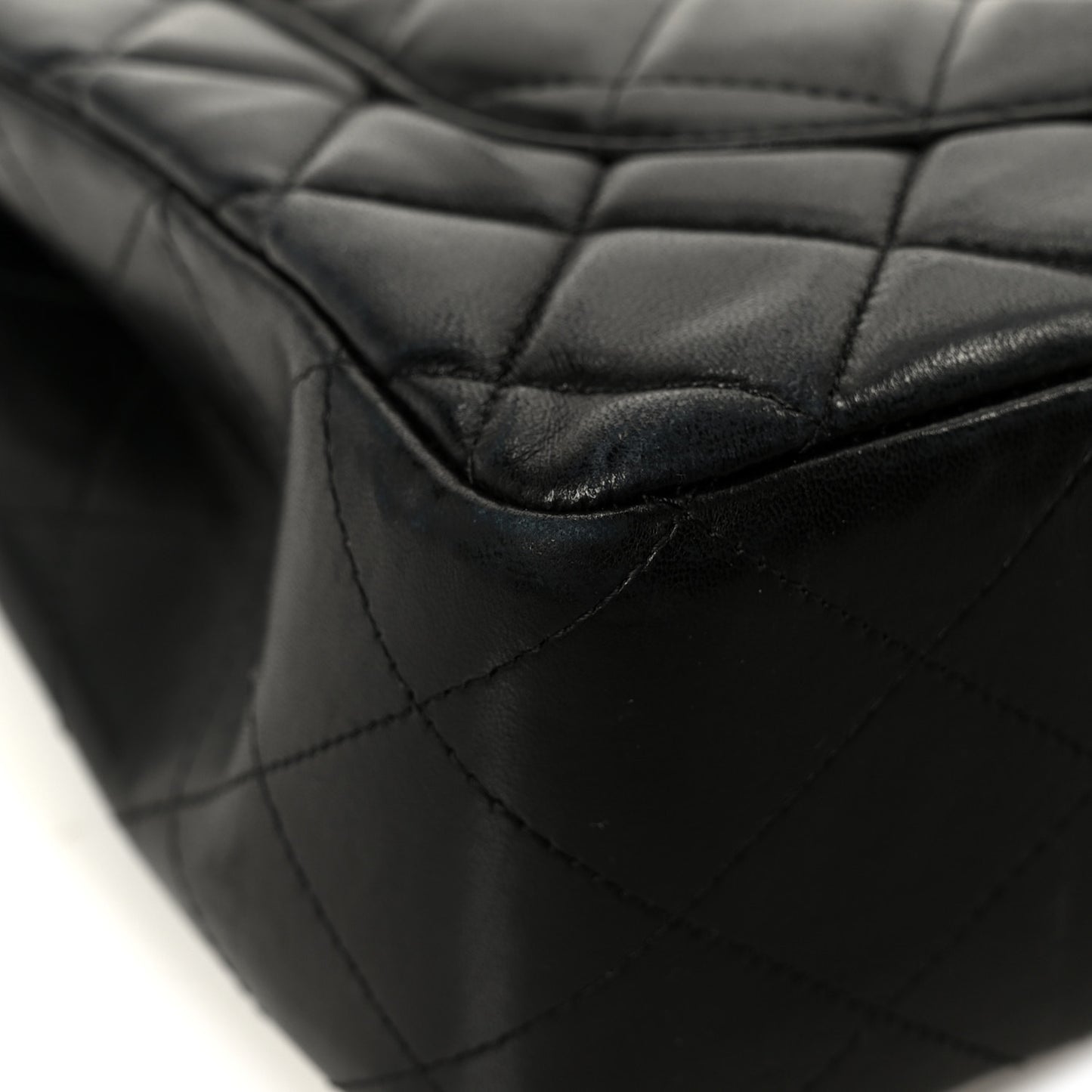 Lambskin Quilted Jumbo Single Flap Black
