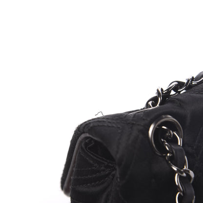 Chanel Satin Embroidered Medium Camellia Flap Black 11 of 13