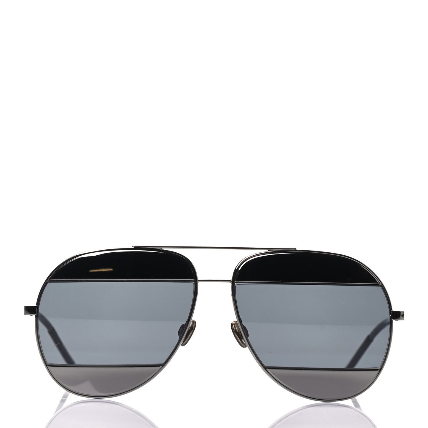 Metal Split 1 Aviator Sunglasses Silver Blue