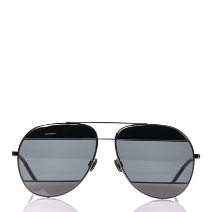 Christian Dior Metal Split 1 Aviator Sunglasses Silver Blue 2 of 7