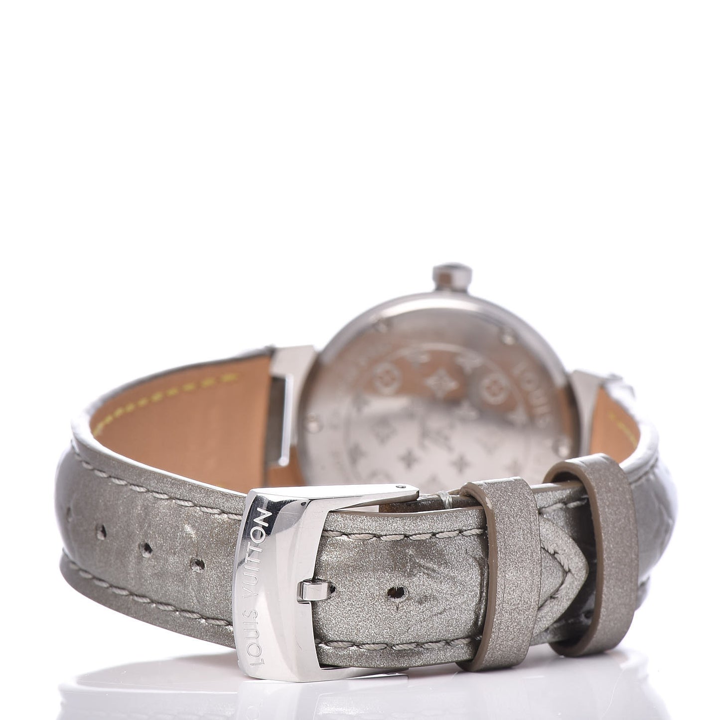 Stainless Steel Vernis Diamond 28mm Tambour Quartz Watch Grey