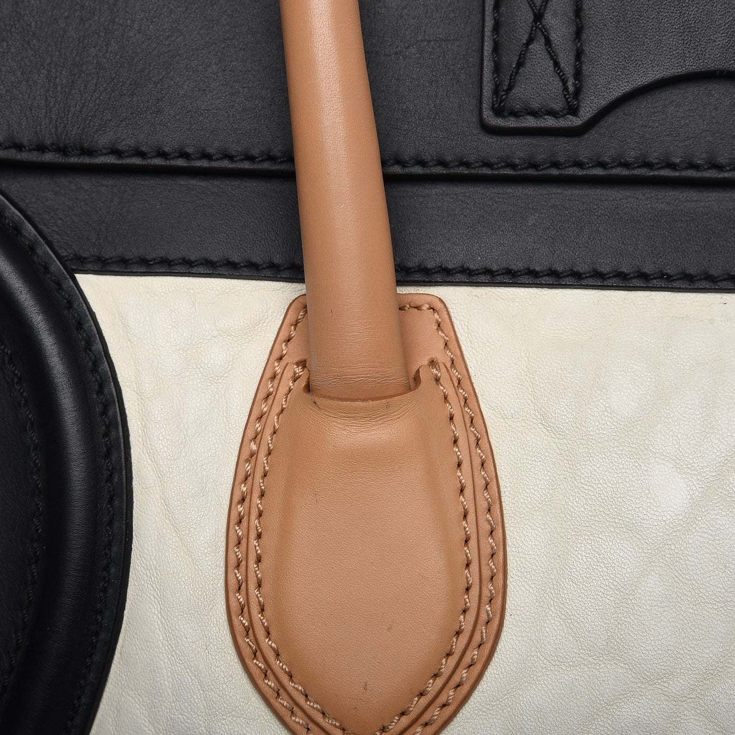 Smooth Calfskin Shrunken Lambskin Mini Tri-Color Luggage White