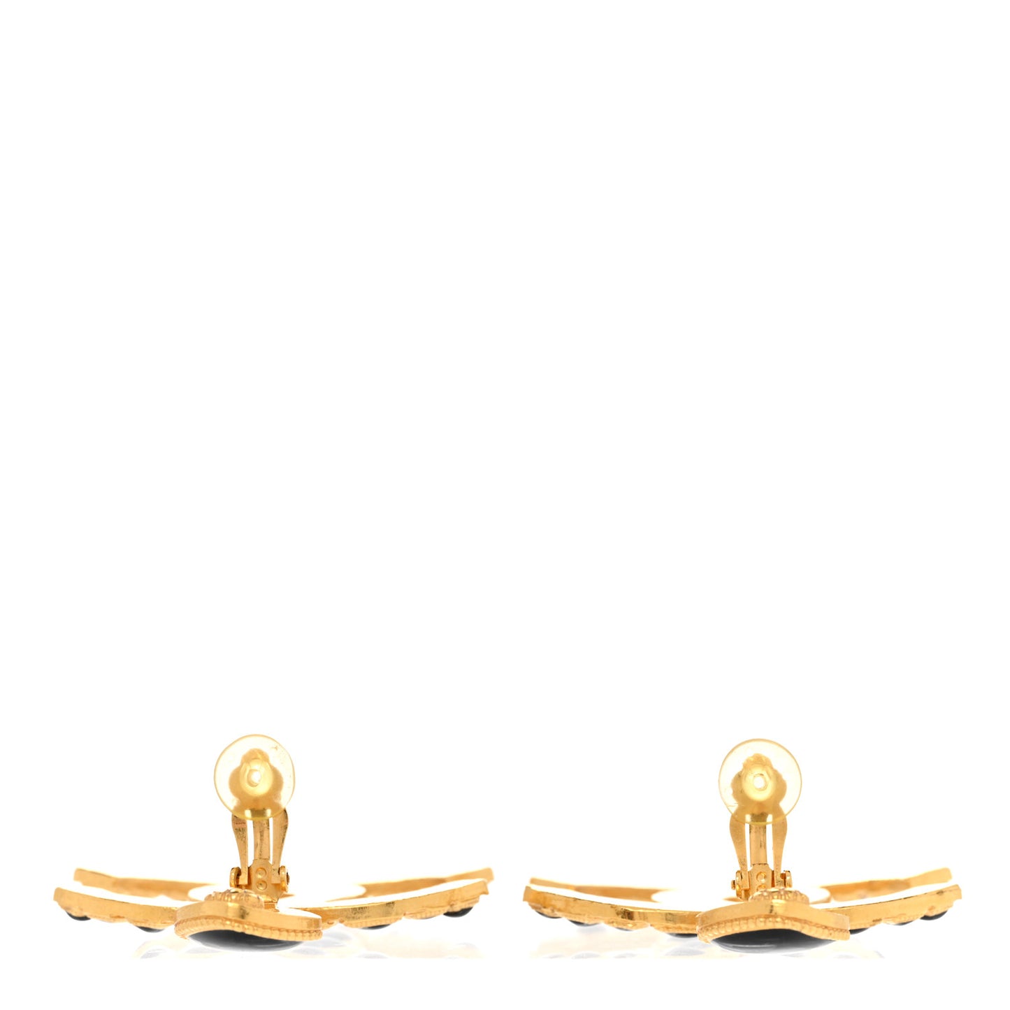 Resin Along The Nile CC Clip On Earrings Gold Black