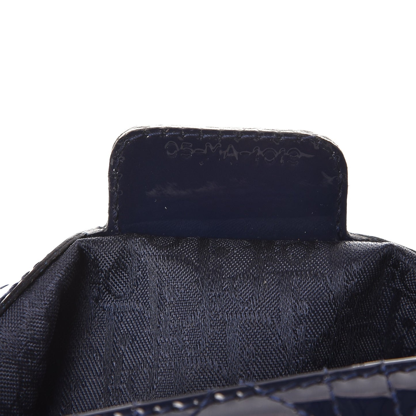 Patent Cannage Large Lady Dior Navy Blue