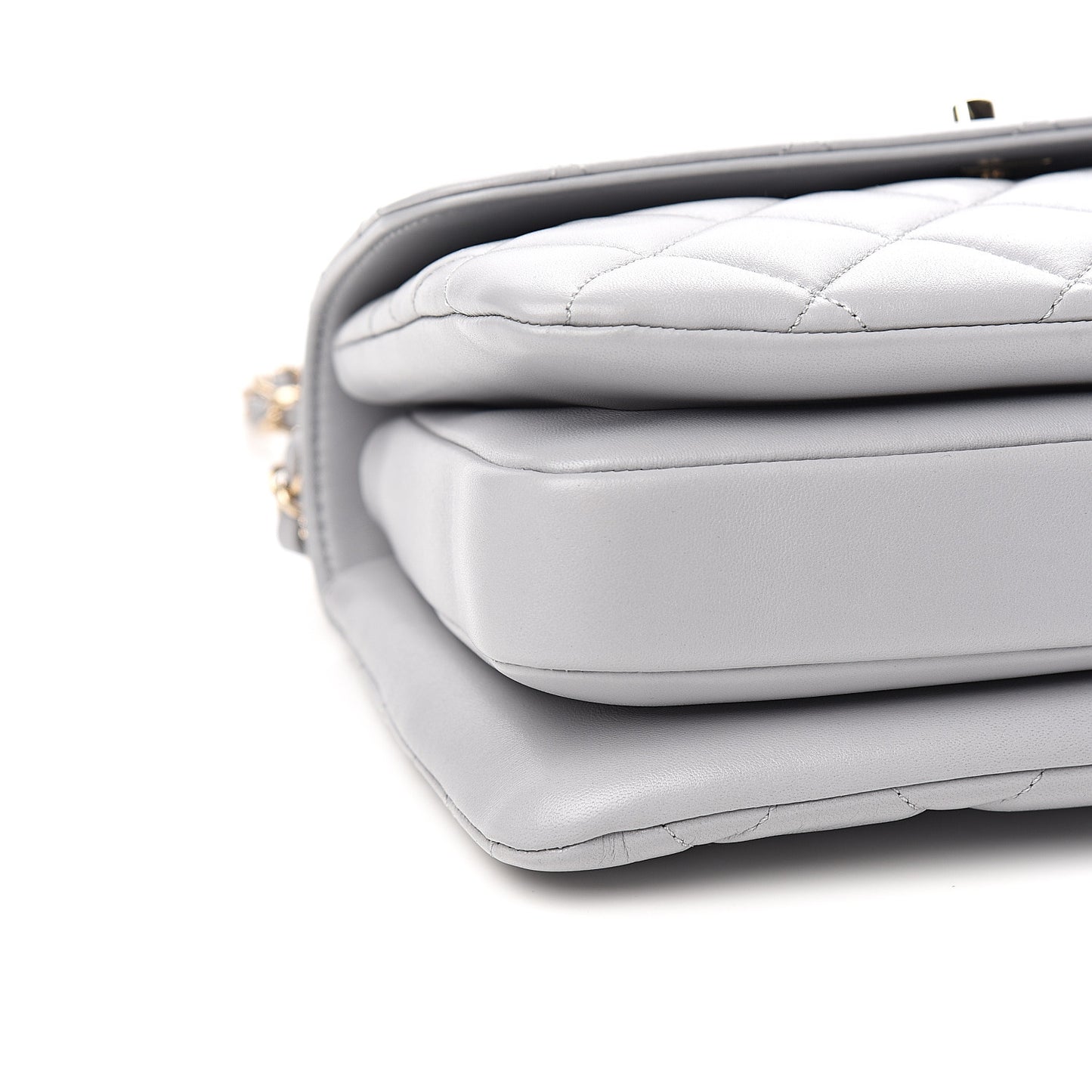 Lambskin Quilted Small Trendy CC Flap Dual Handle Bag Grey