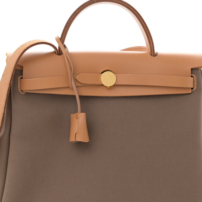 Hermes Toile Vache Hunter Herbag Zip Retourne 31 PM Etoupe Dune 9 of 12