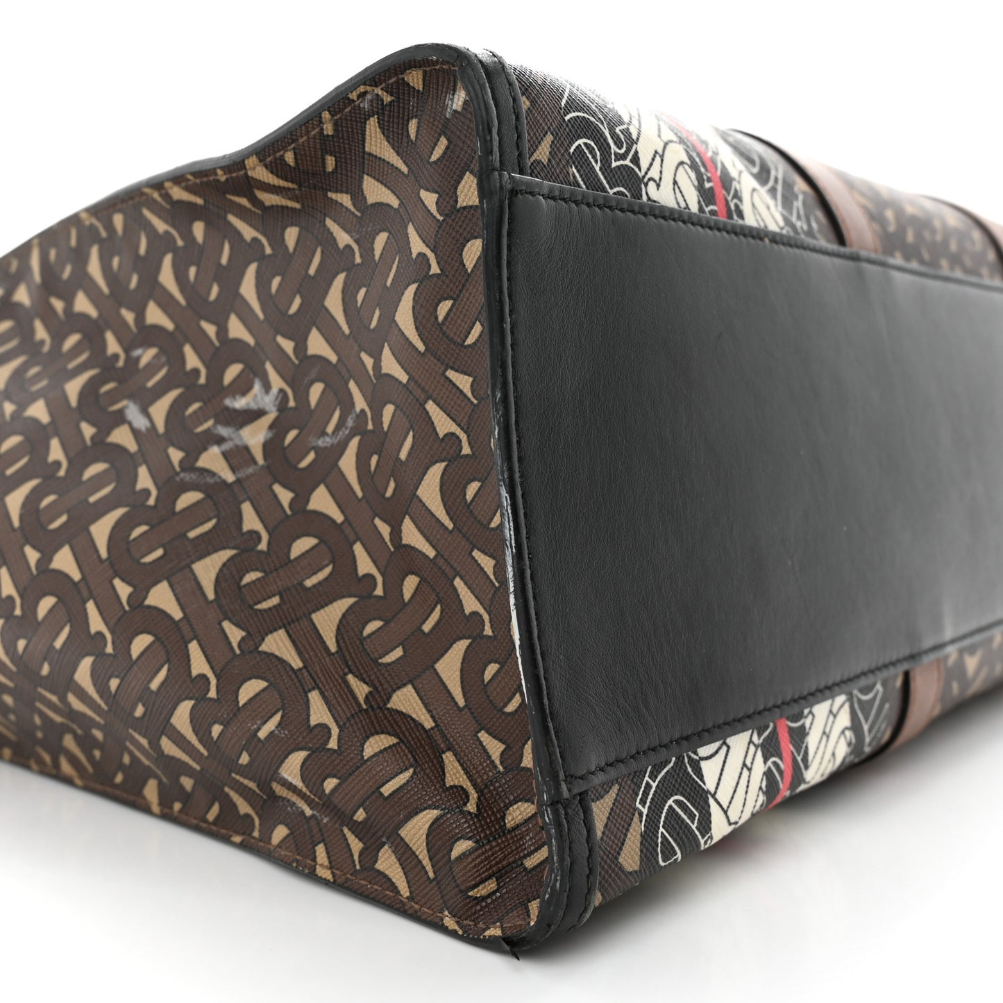 E-Canvas Monogram Stripe Book Tote Bridle Brown