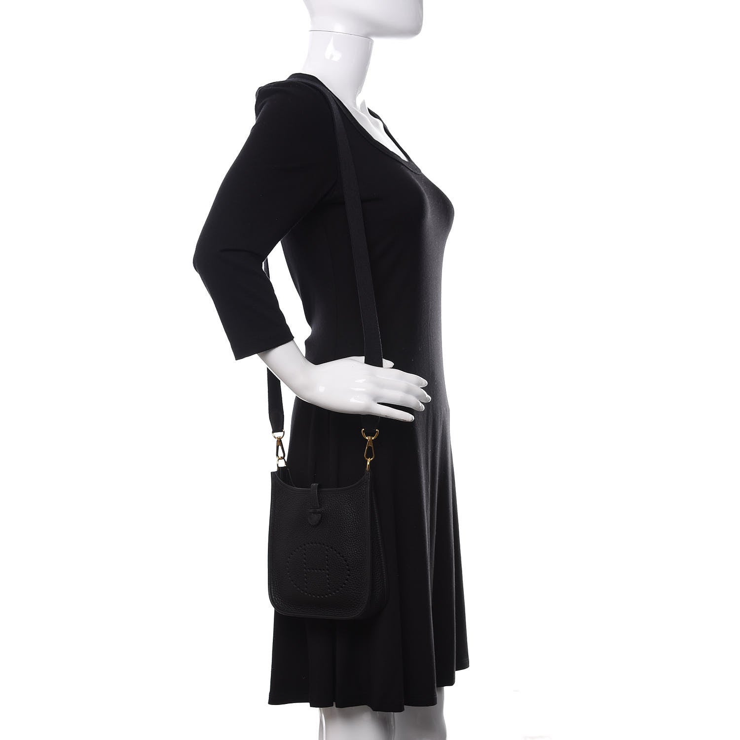 Hermes Taurillon Clemence Evelyne TPM Black 2 of 11