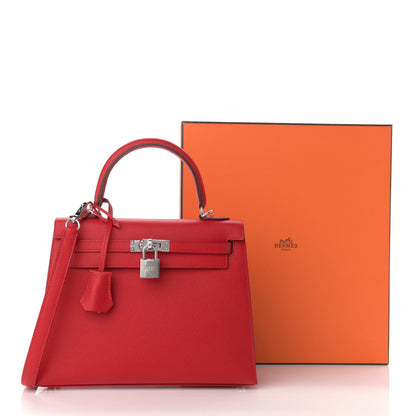Hermes Epsom Kelly Sellier 25 Rouge De Coeur 11 of 11