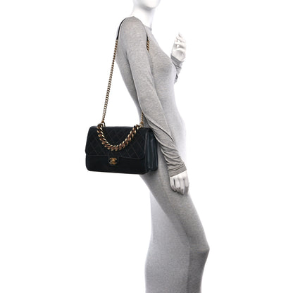 Chanel Aged Glazed Calfskin Quilted Straight Lined Flap Black 2 of 11