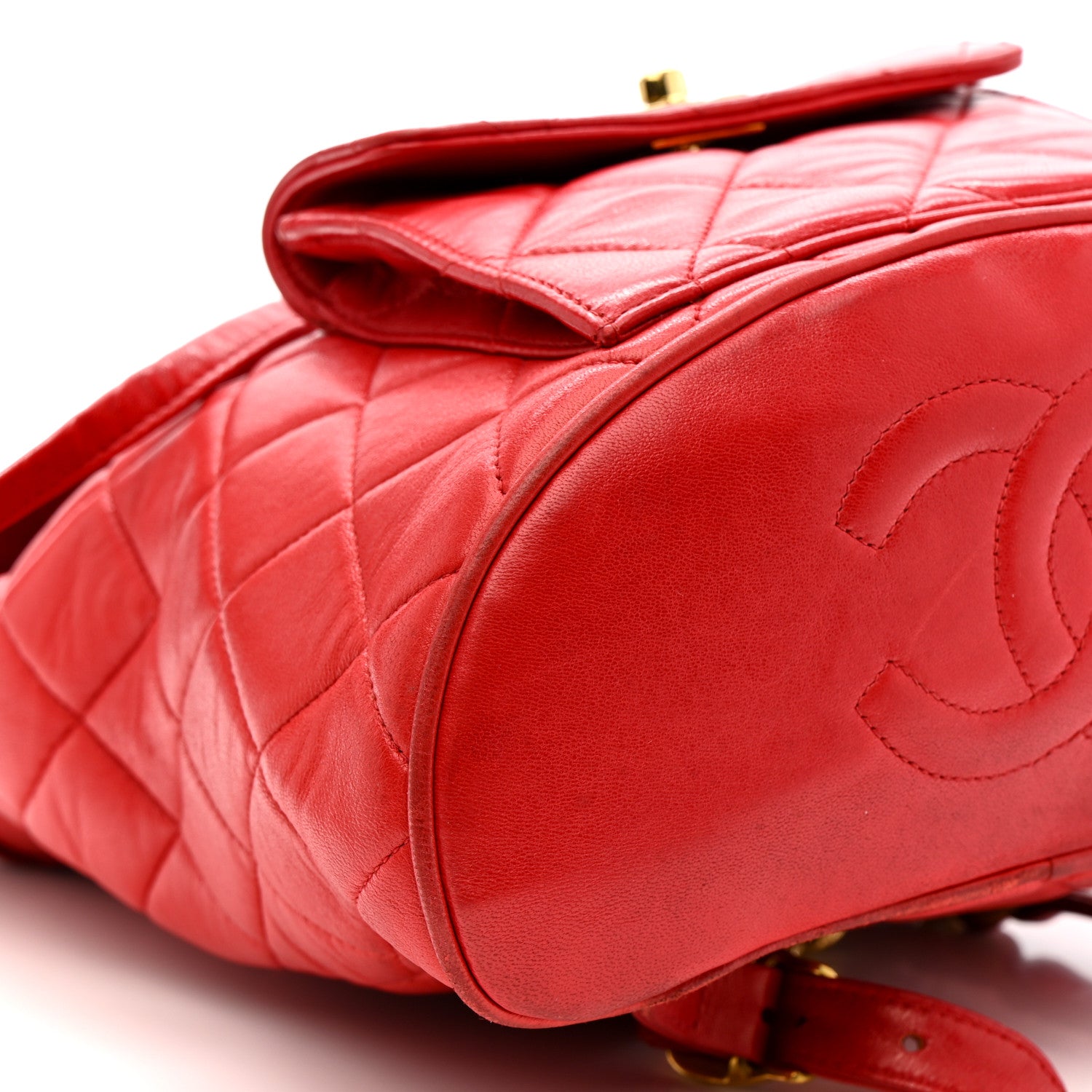 Chanel Lambskin Quilted Backpack Red 9 of 10