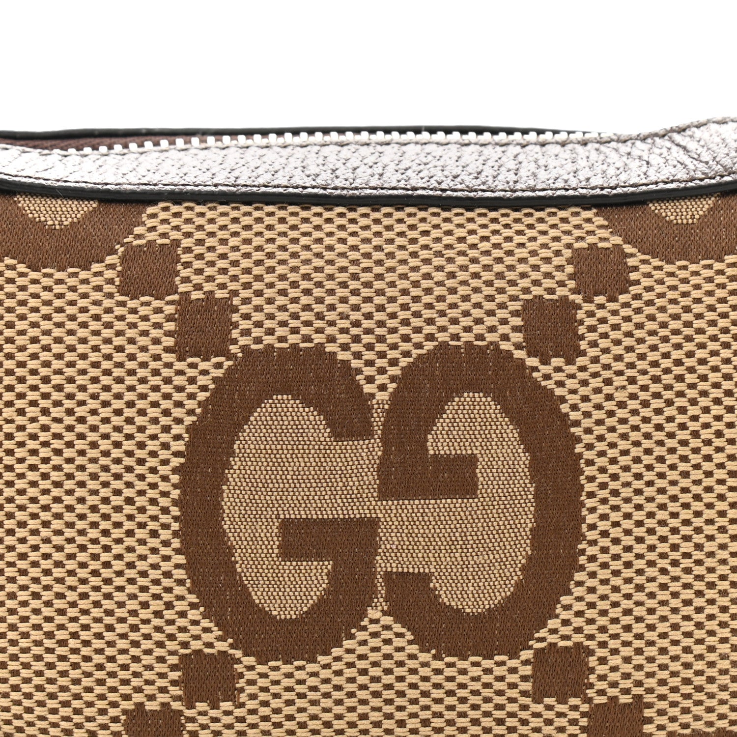 Gucci Monogram Jumbo GG Textured Dollar Calfskin Web Mini Ophidia Half Moon Hobo Camel Ebony New Acero 6 of 9